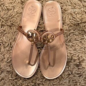 NWT Tory Burch Miller Jelly Gold Sandals